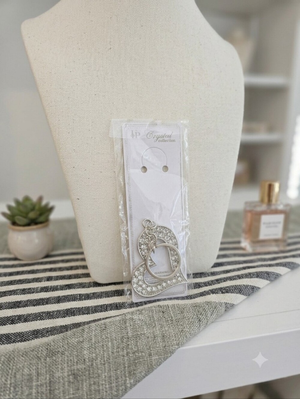 LP Crystal Collection NWT Rhinestone Heart Keychain Charm